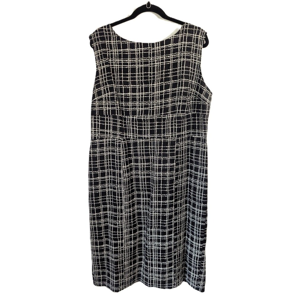 Merona Sleeveless Lined Black Dress w/White Stripes Size 18
